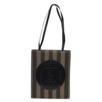 FENDI Pecan Canvas Tote Bag Brown Black goldep5527