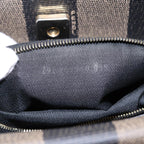 FENDI Pecan Canvas Tote Bag Brown Black goldep5527