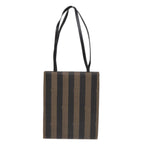 FENDI Pecan Canvas Tote Bag Brown Black goldep5527