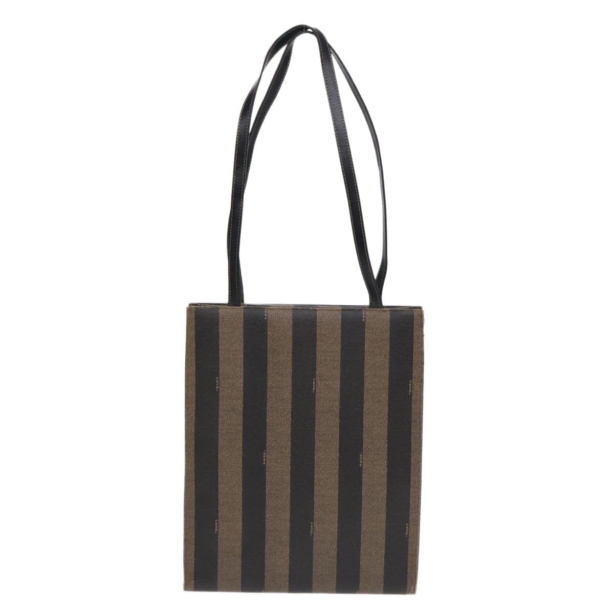 FENDI Pecan Canvas Tote Bag Brown Black goldep5527