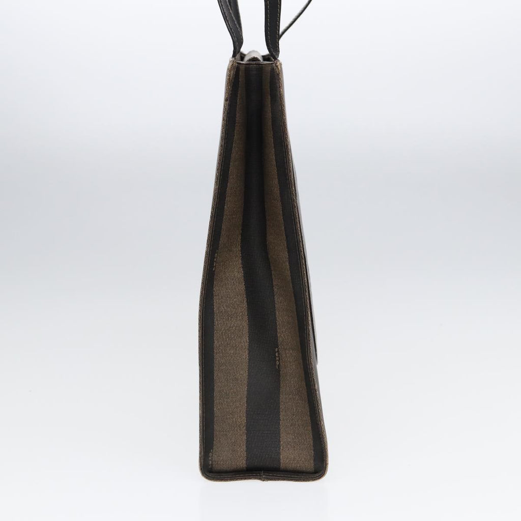 FENDI Pecan Canvas Tote Bag Brown Black goldep5527