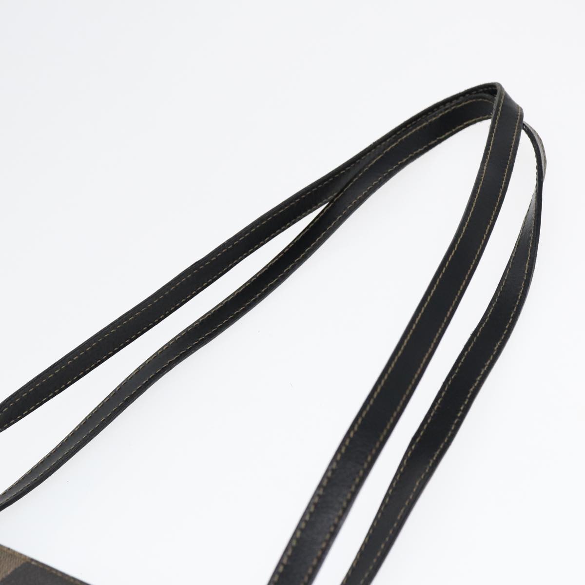 FENDI Pecan Canvas Tote Bag Brown Black goldep5527