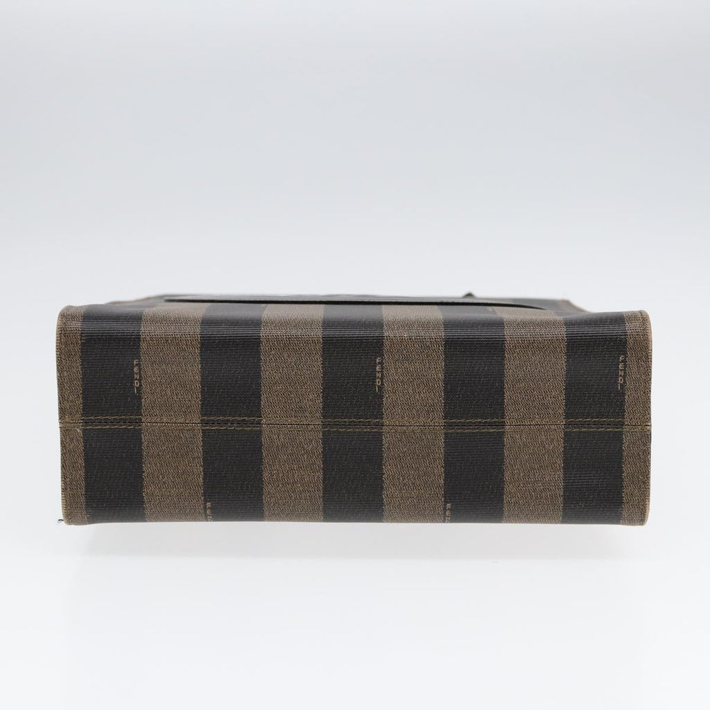 FENDI Pecan Canvas Tote Bag Brown Black goldep5527