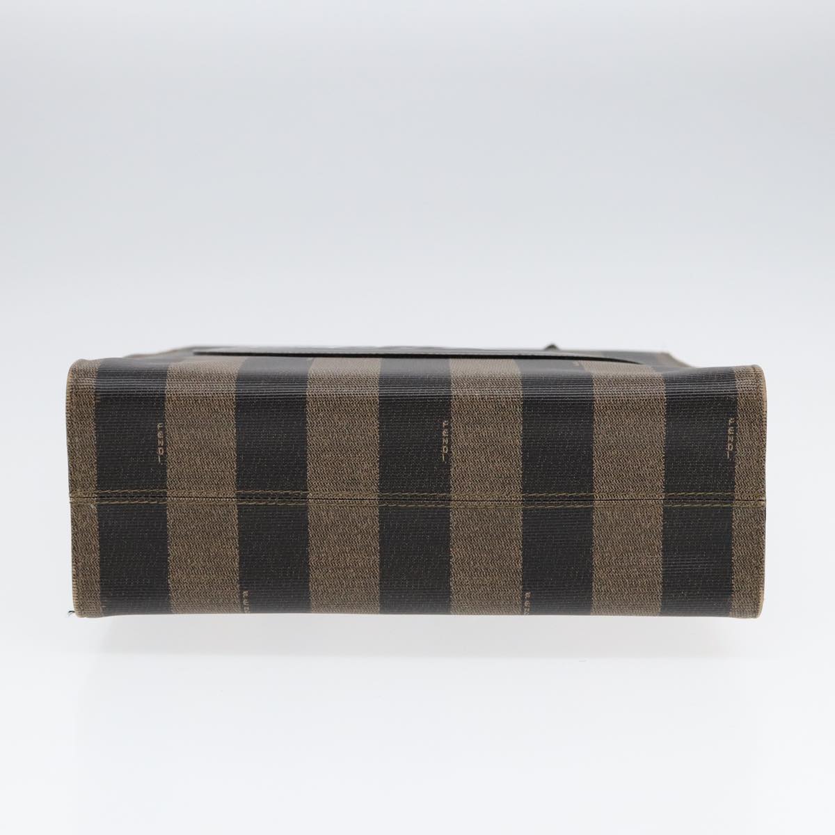 FENDI Pecan Canvas Tote Bag Brown Black goldep5527