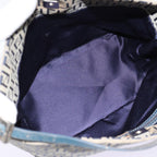 FENDI Zucchino Canvas Hand Bag Navy Silverep5563