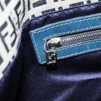FENDI Zucchino Canvas Hand Bag Navy Silverep5563