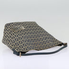 FENDI Zucchino Canvas Hand Bag Navy Silverep5563