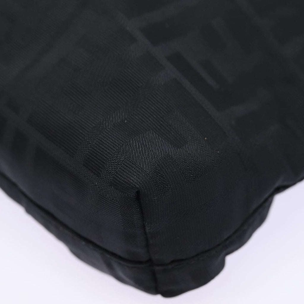 FENDI Zucca Canvas Shoulder Bag Black Silverep5578