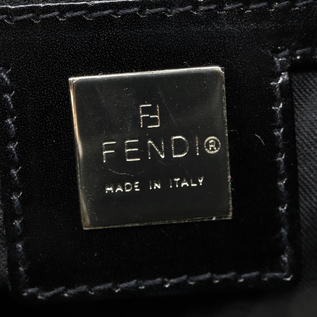 FENDI Zucca Canvas Shoulder Bag Black Silverep5578