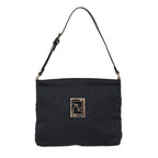 FENDI Zucca Canvas Shoulder Bag Black Silverep5578