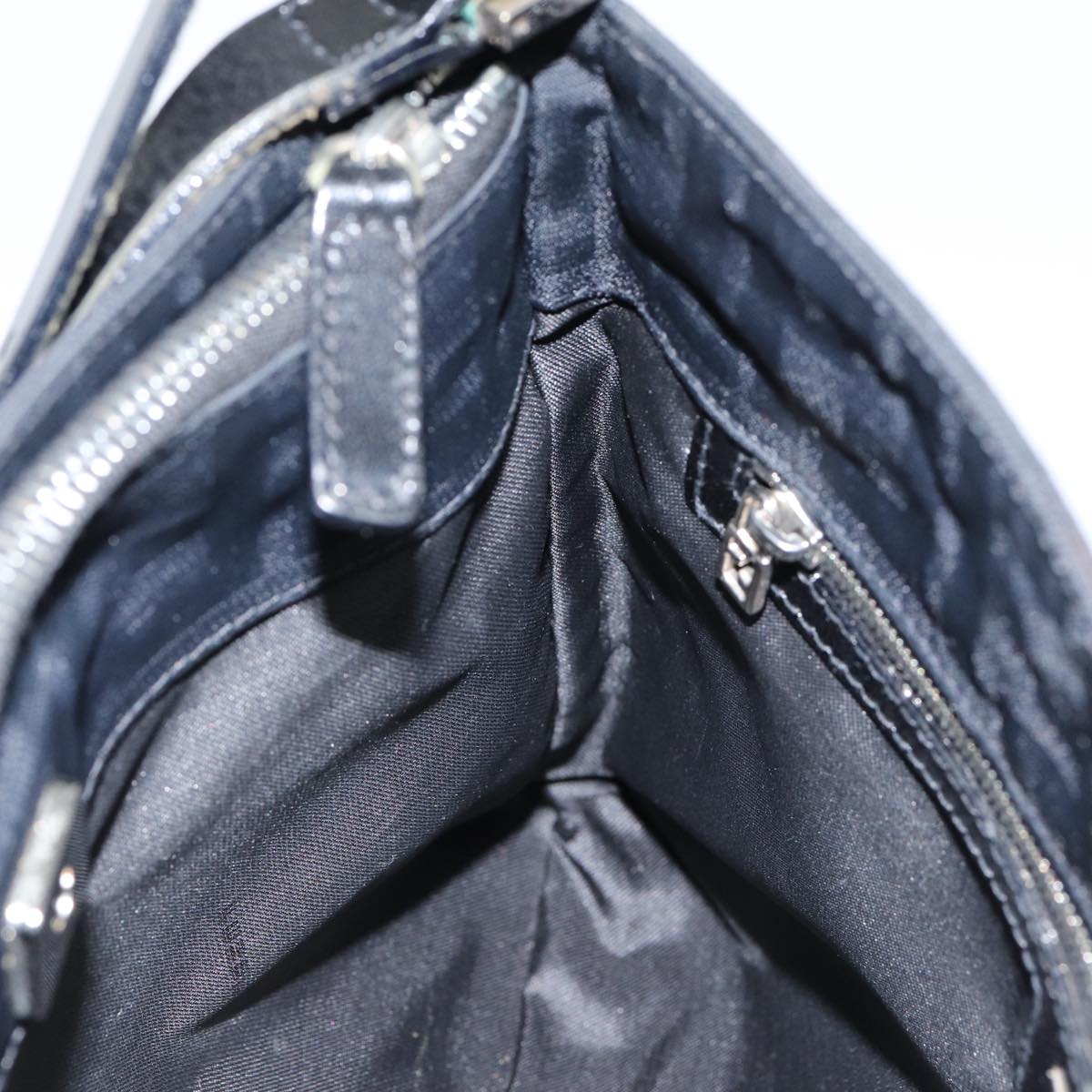 FENDI Zucca Canvas Shoulder Bag Black Silverep5578