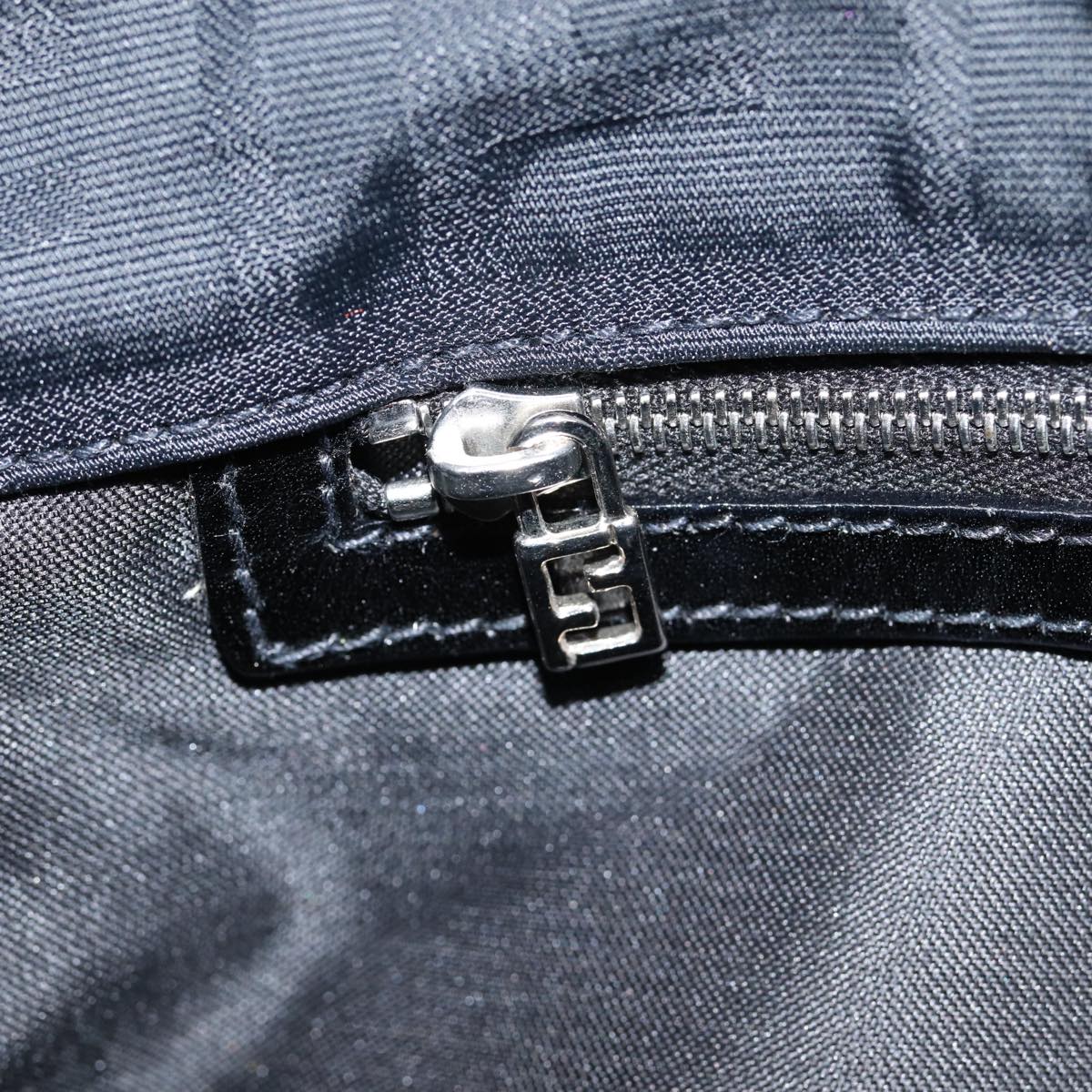 FENDI Zucca Canvas Shoulder Bag Black Silverep5578