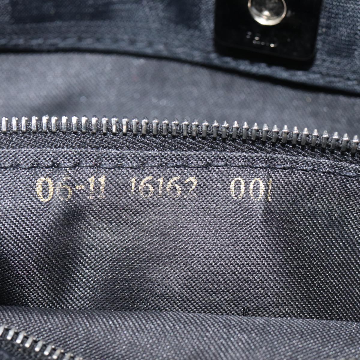 FENDI Zucca Canvas Shoulder Bag Black Silverep5578