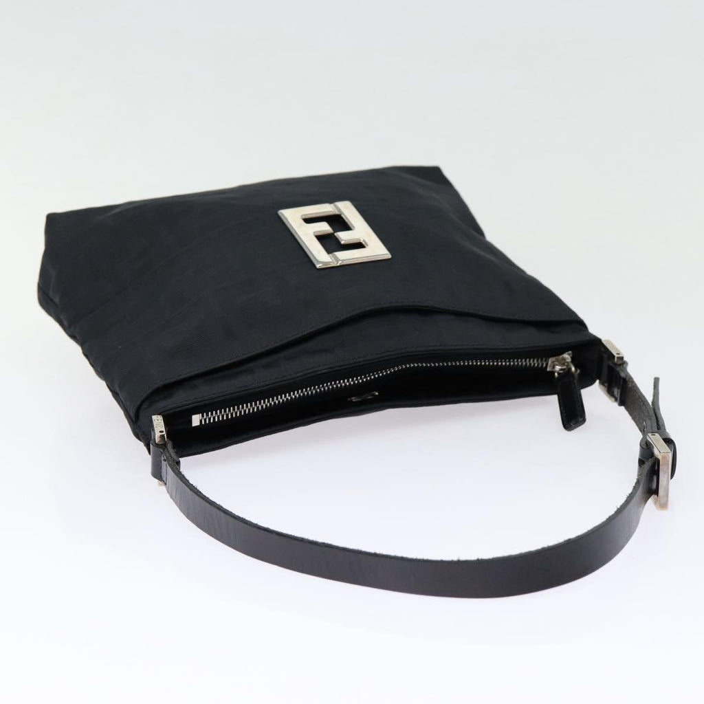 FENDI Zucca Canvas Shoulder Bag Black Silverep5578