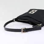 FENDI Zucca Canvas Shoulder Bag Black Silverep5578