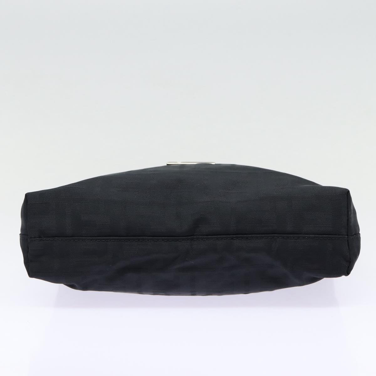 FENDI Zucca Canvas Shoulder Bag Black Silverep5578