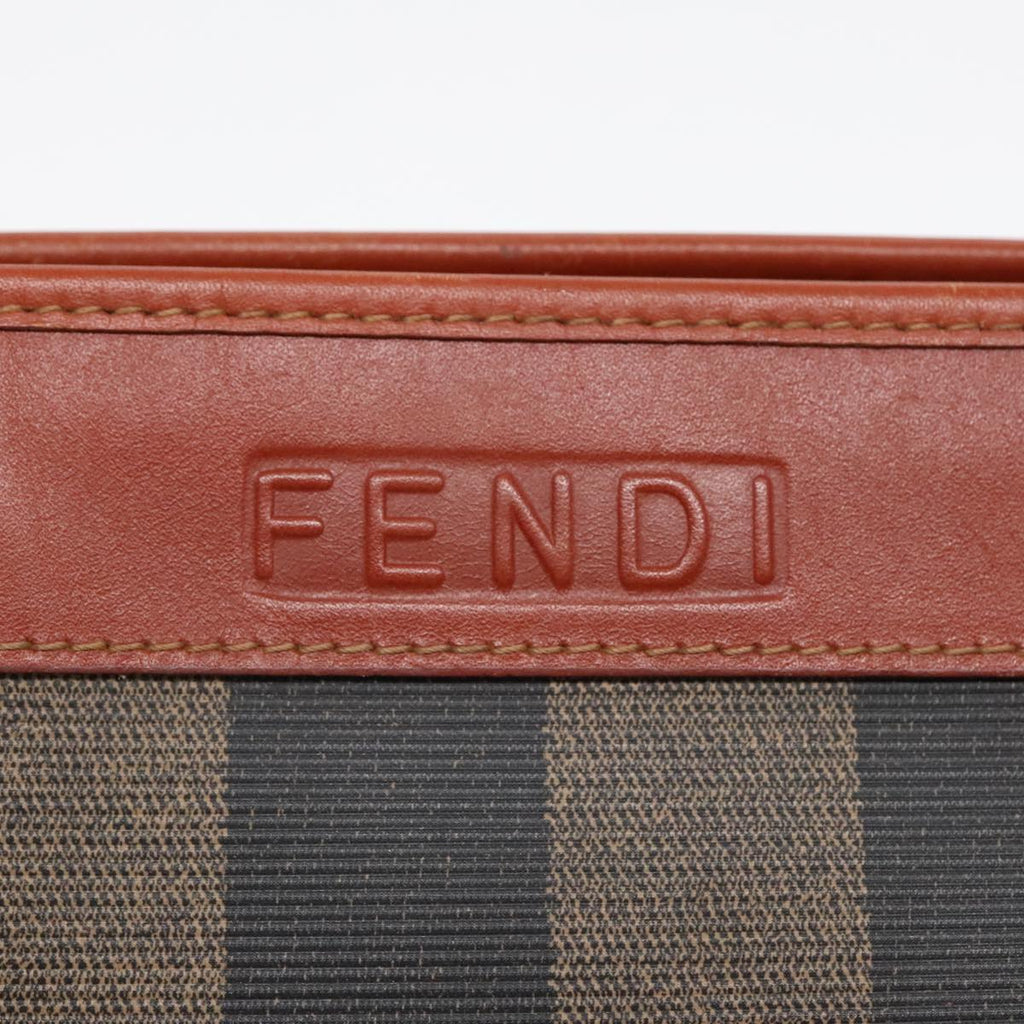 FENDI Pecan Canvas Clutch Bag Black Brown goldep5609
