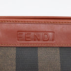 FENDI Pecan Canvas Clutch Bag Black Brown goldep5609