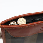 FENDI Pecan Canvas Clutch Bag Black Brown goldep5609