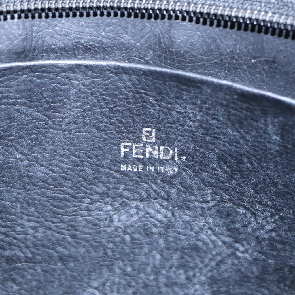 FENDI Pecan Canvas Clutch Bag Black Brown goldep5609