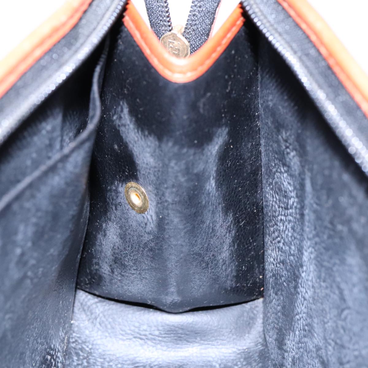 FENDI Pecan Canvas Clutch Bag Black Brown goldep5609