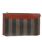 FENDI Pecan Canvas Clutch Bag Black Brown goldep5609