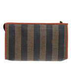 FENDI Pecan Canvas Clutch Bag Black Brown goldep5609