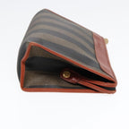 FENDI Pecan Canvas Clutch Bag Black Brown goldep5609