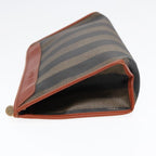 FENDI Pecan Canvas Clutch Bag Black Brown goldep5609