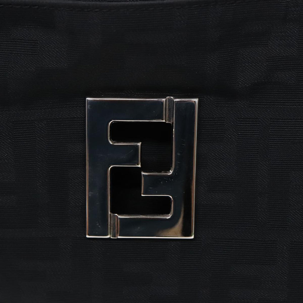 FENDI Zucca Canvas Shoulder Bag Silver Blackep5725