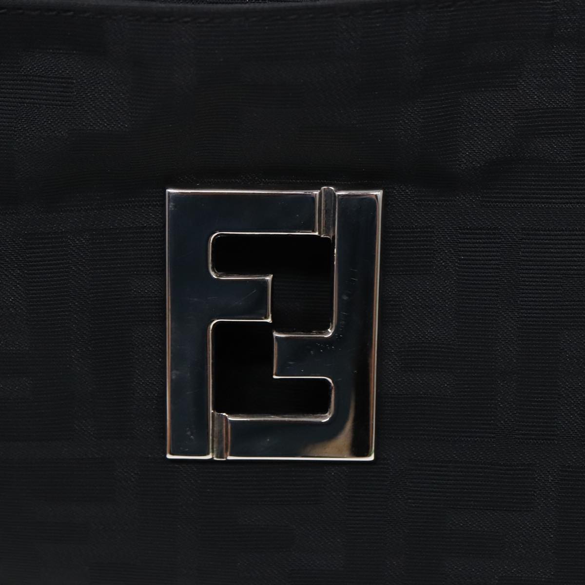FENDI Zucca Canvas Shoulder Bag Silver Blackep5725