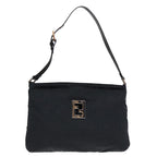 FENDI Zucca Canvas Shoulder Bag Silver Blackep5725