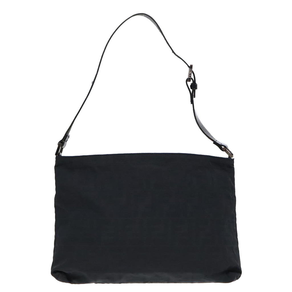 FENDI Zucca Canvas Shoulder Bag Silver Blackep5725