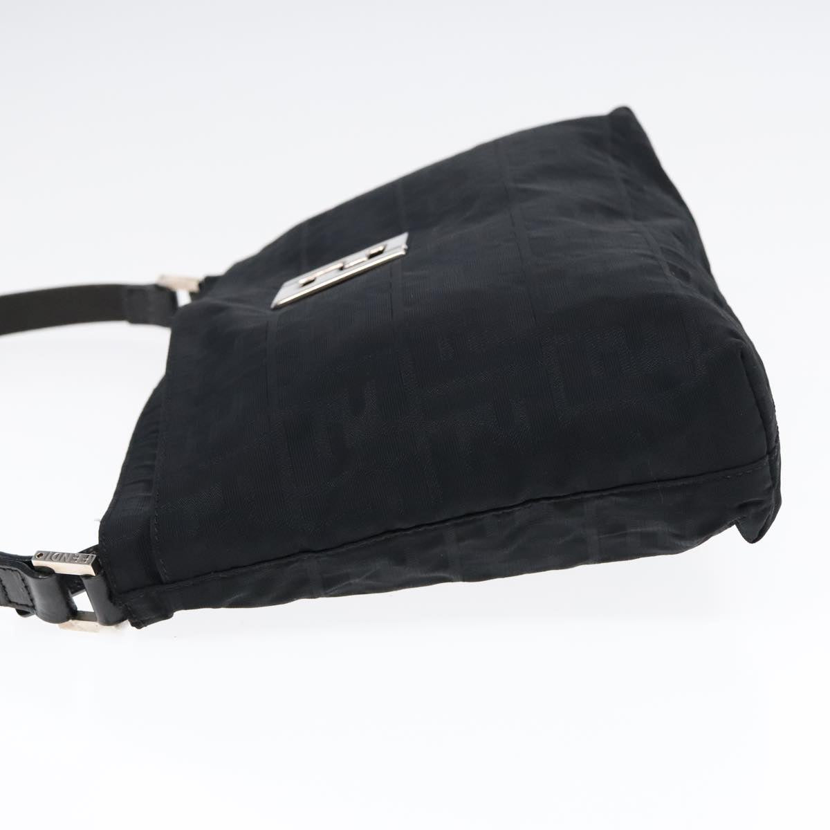 FENDI Zucca Canvas Shoulder Bag Silver Blackep5725