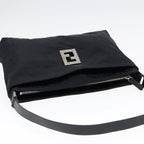 FENDI Zucca Canvas Shoulder Bag Silver Blackep5725