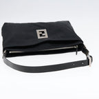 FENDI Zucca Canvas Shoulder Bag Silver Blackep5725