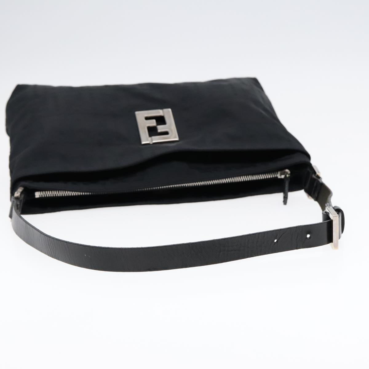 FENDI Zucca Canvas Shoulder Bag Silver Blackep5725
