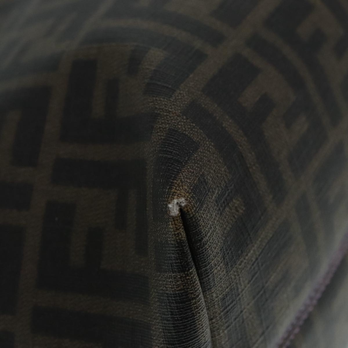 FENDI Zucca Canvas Tote Bag Brown Black Silverep5784