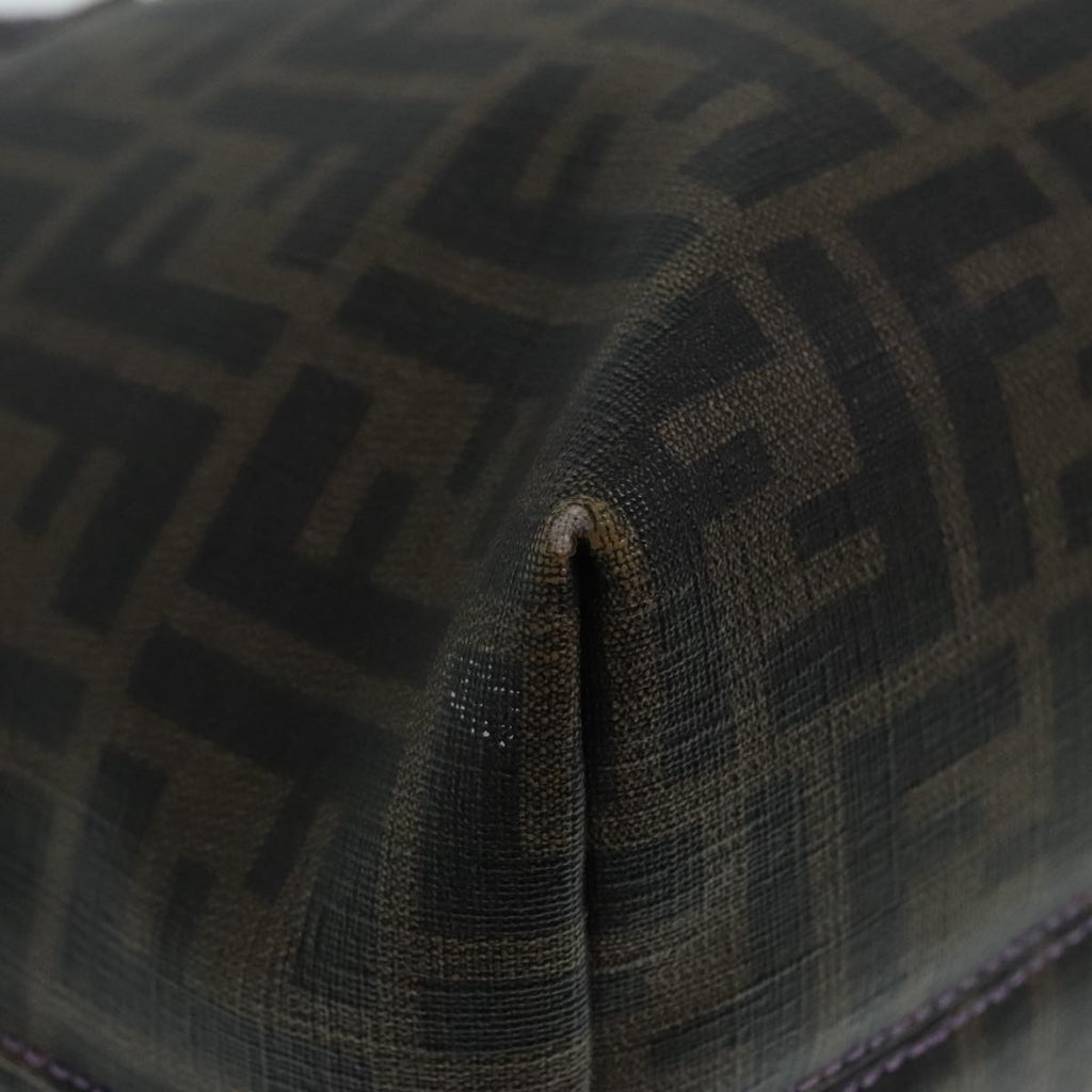 FENDI Zucca Canvas Tote Bag Brown Black Silverep5784