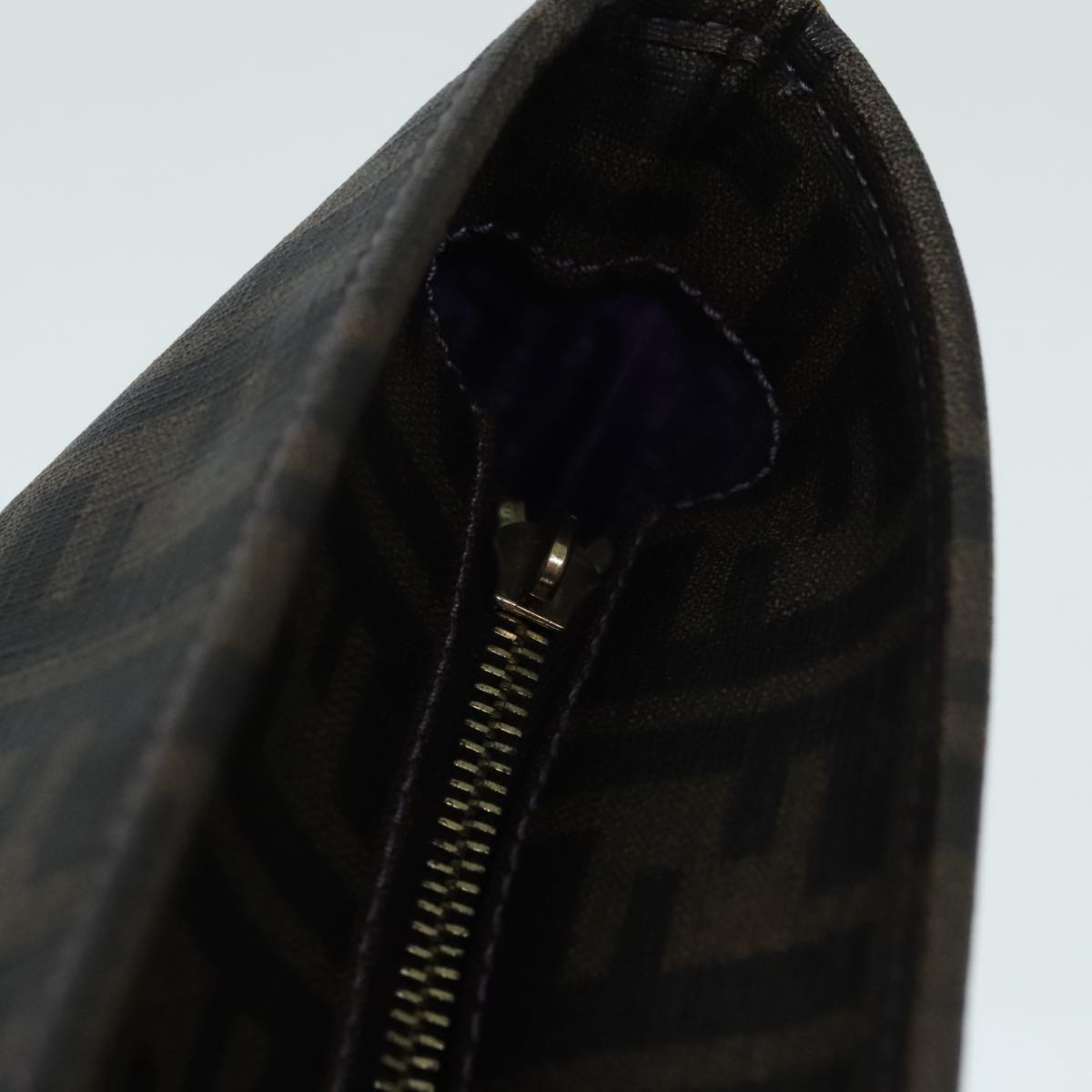 FENDI Zucca Canvas Tote Bag Brown Black Silverep5784