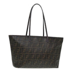 FENDI Zucca Canvas Tote Bag Brown Black Silverep5784