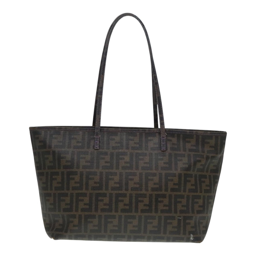 FENDI Zucca Canvas Tote Bag Brown Black Silverep5784