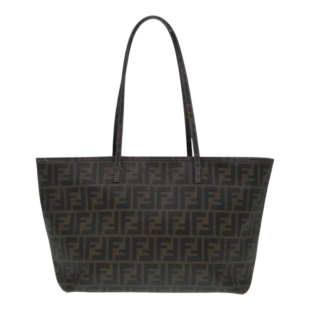 FENDI Zucca Canvas Tote Bag Brown Black Silverep5784