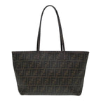 FENDI Zucca Canvas Tote Bag Brown Black Silverep5784