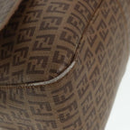 FENDI Zucchino Canvas Mamma Baguette Shoulder Bag Brown Goldep5786