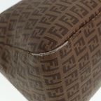 FENDI Zucchino Canvas Mamma Baguette Shoulder Bag Brown Goldep5786