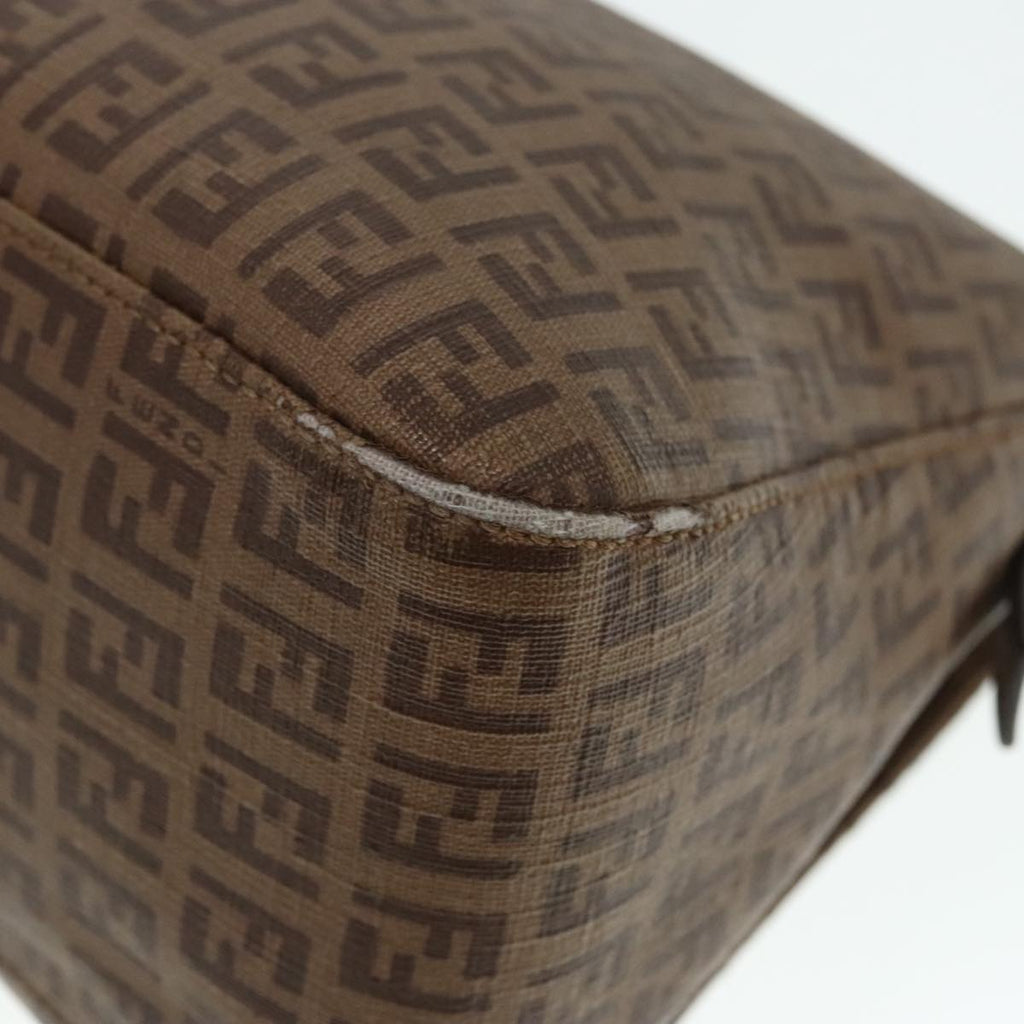 FENDI Zucchino Canvas Mamma Baguette Shoulder Bag Brown Goldep5786