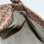 FENDI Zucchino Canvas Mamma Baguette Shoulder Bag Brown Goldep5786