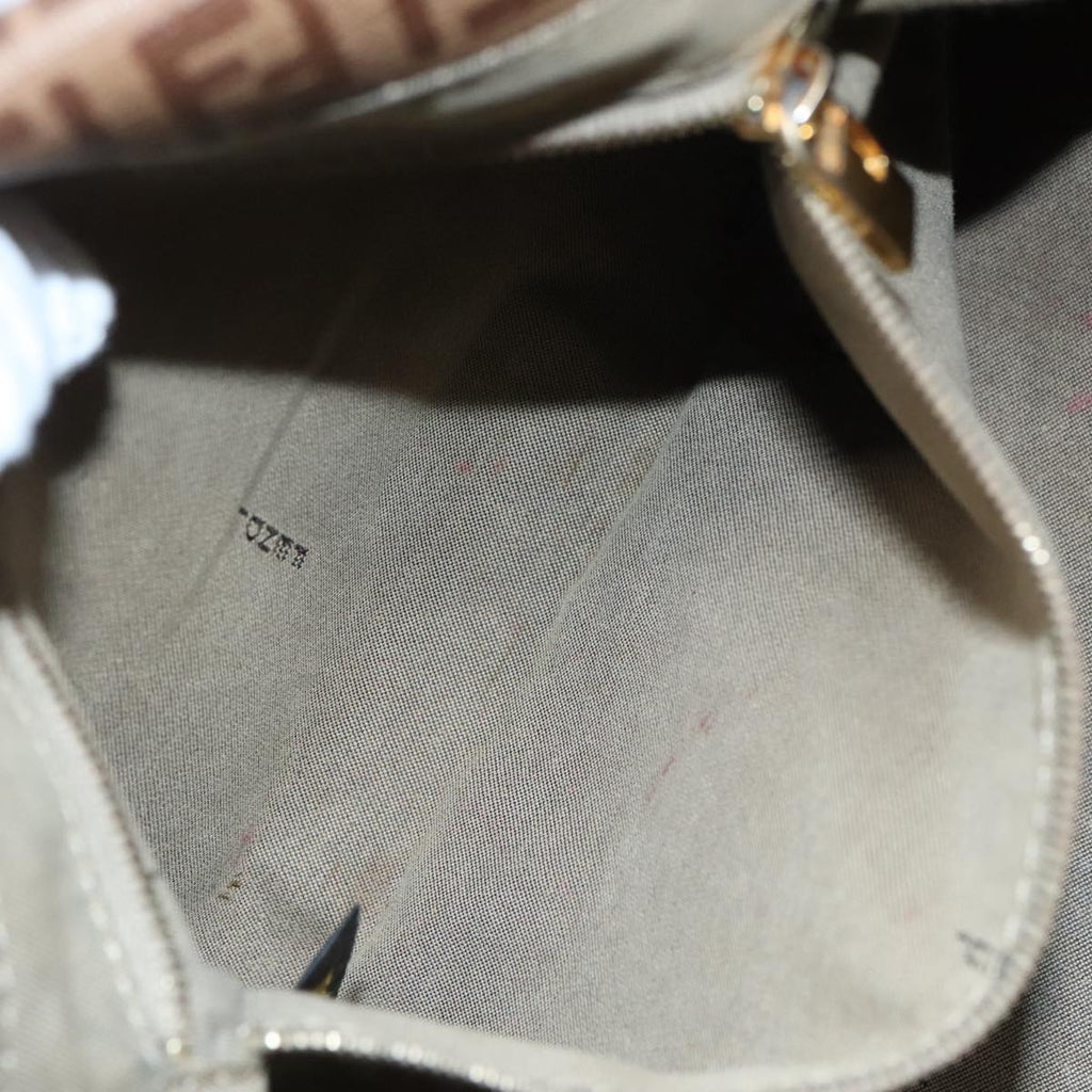 FENDI Zucchino Canvas Mamma Baguette Shoulder Bag Brown Goldep5786