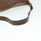 FENDI Zucchino Canvas Mamma Baguette Shoulder Bag Brown Goldep5786